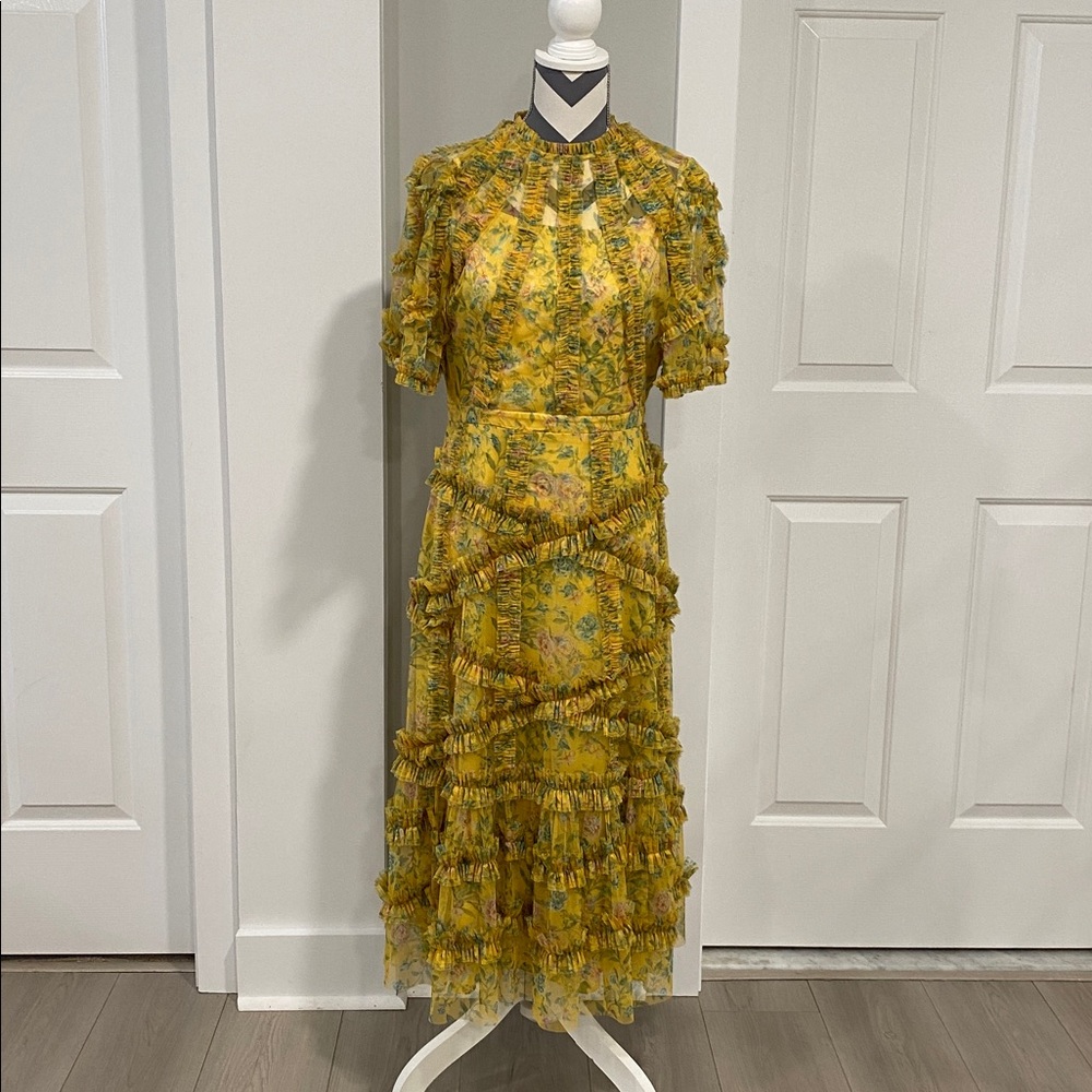 Mac Duggal Yellow Floral Dress - Picture 2 of 8